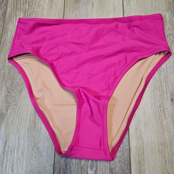 J. Crew Classic Full Coverage Bikini Bottoms Fuschia Pink Women's Medium - Picture 3 of 7